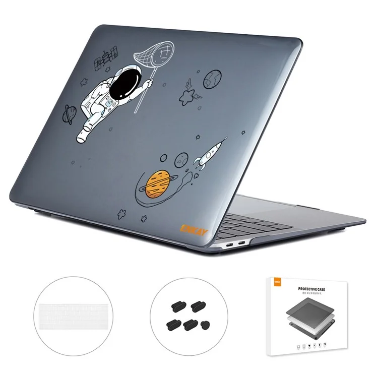 ENKAY HAT PRINCE Protective Case for MacBook Pro 15 inch (2016) A1707 / A1990 (US Version) Astronaut Pattern Anti-Drop Case with TPU Keyboard Film + Dust-Proof Plugs - Astronaut No.2