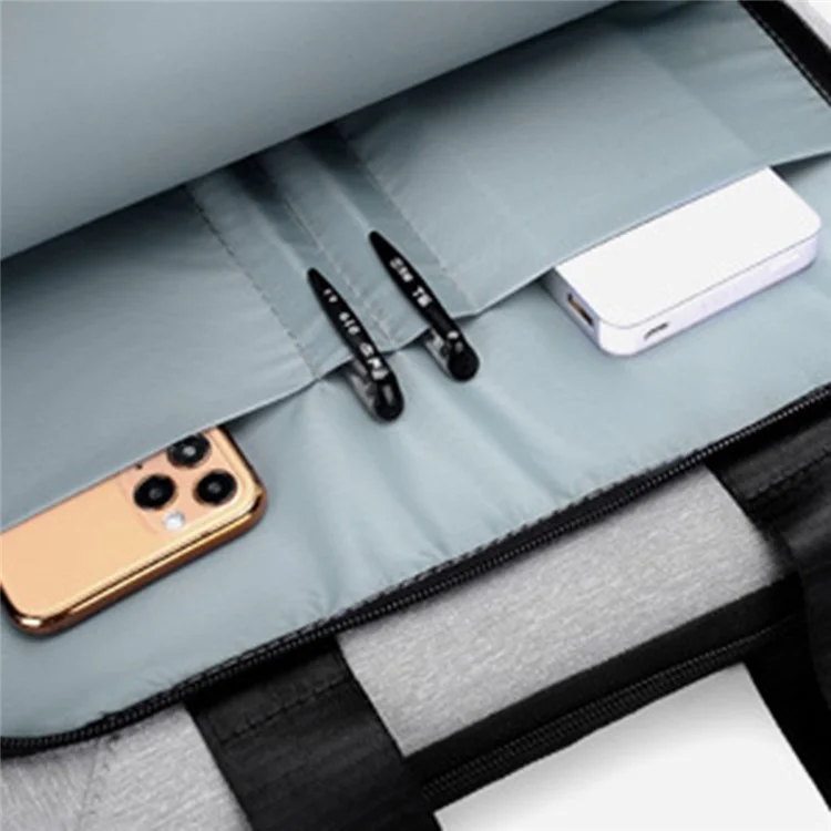 J.QMEI 971 Thicken Type 15.6-inch Laptop Carrying Bag Briefcase Shockproof Notebook Handbag with Shoulder Strap - Grey