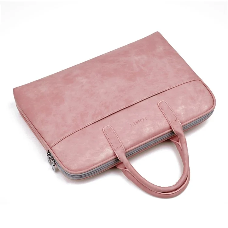 j. Qmei 933# 13 '' Laptop Handbag PU PU Cuero Notebook Bolsa de Manga de la Computadora Con Estribo de Hombro, Versión de Actualización - Negro