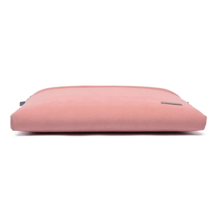J.QMEI 933# 14 Inch Notebook Computer Handbag Matte PU Leather Surface Protection Sleeve Zipper Laptop Bag with Power Adapter Storage Pouch - Pink