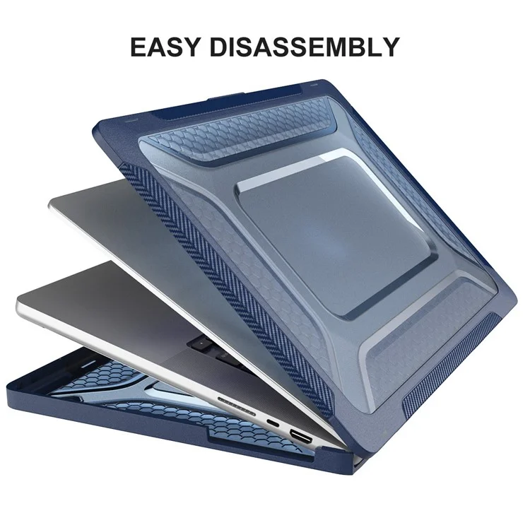 Enkay Hat Prince Anti-srcratch Case Delgado Para MacBook Pro de 16 Pulgadas (2021) A2485 (versión Estadounidense) Case de la Computadora Portátil a Prueba de Choque Cubierta Protectora Con Película de Teclado TPU + Enchufes a Prueba de Polvo - Azul