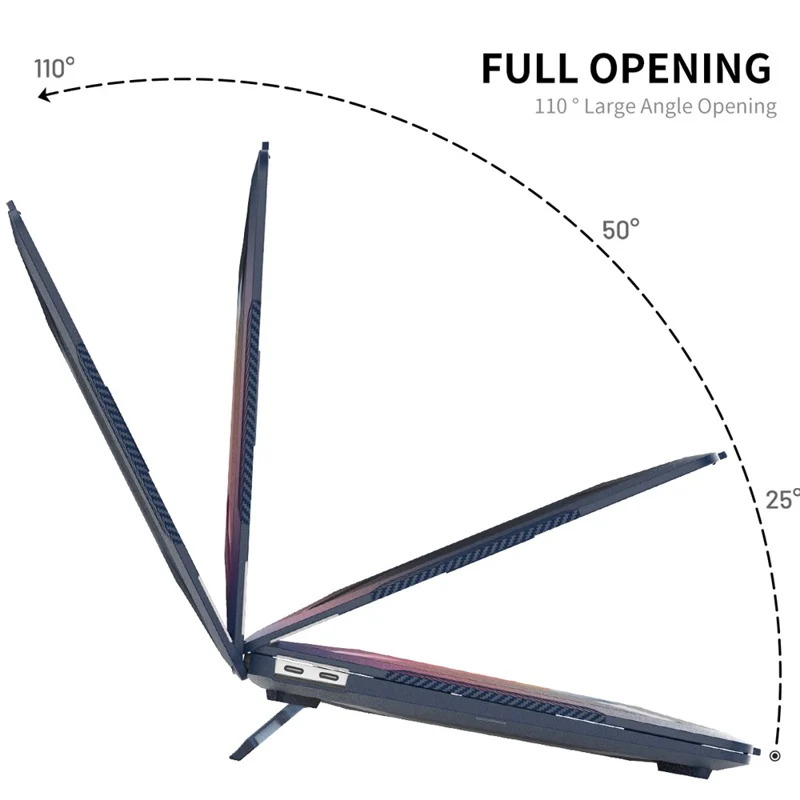 ENKAY HAT PRINCE Shockproof Kickstand Case for MacBook Air 13 inch (2020) A2179 / A2337 (EU Version) Anti-Fall Laptop Protective Case with TPU Keyboard Film + Dust-Proof Plugs - Black