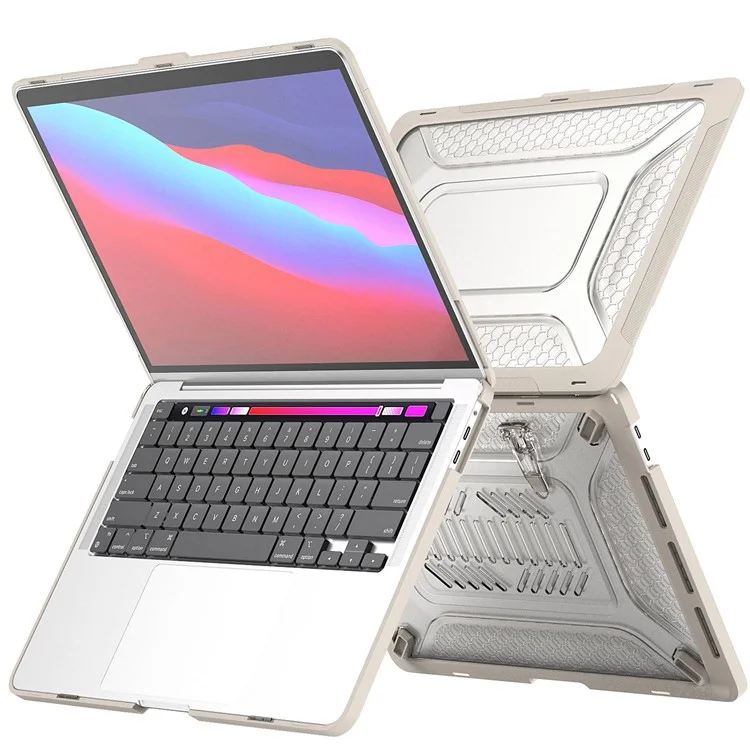 Case Protettivo di Enkay Hat Prince Per MacBook Pro 13 Pollici (2016) A1706 / (2018) A1989 / (2019) A2159 (versione Statunitense) Copertina Per Kickstand Del Laptop Con Pellicola Tastiera TPU + Spine a Prova di Polvere - Cachi