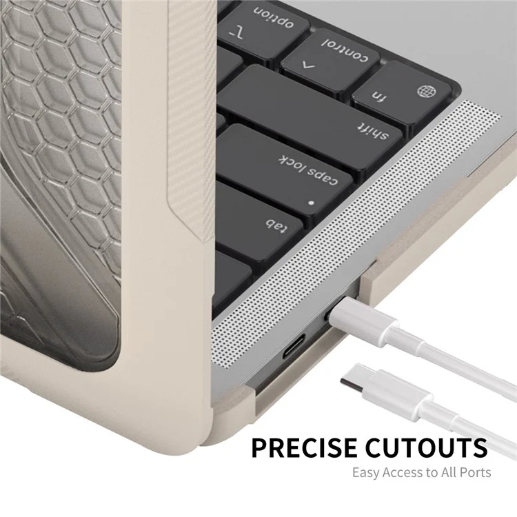 Enkay Hat Prince Para MacBook Pro 13 Inch (2016) /(2018) /(2019) A1706 / A1989 / A2159 (versión de la Ue) Case de Disipación de Calor de PC Dura Con Película de Teclado TPU + Enchufes a Prueba de Polvo - Caqui