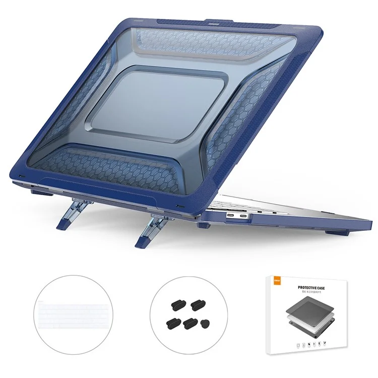 Enkay Hat Prince Pour MacBook Pro 13 Pouces (2020) A2251 / A2289 / A2338 (version Américaine) Pliez le Boîtier de Dissipation de Chaleur du Coeur PC Hard PC Avec un Film Clavier TPU Clear + Plugs Anti-Dust - Bleu
