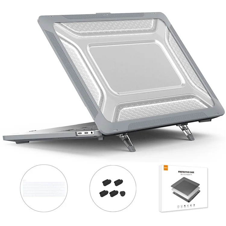 Enkay Hat Prince 3-in-1 Против Скребки Подставки Для MacBook Pro 16-дюймовый (2019) A2141 (версия Сша), Оболочка Для Ноутбука Hard PC с Пленкой Для Клавишных TPU + Anti-Dust Plants - Серый