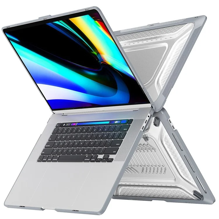 Enkay Hat Prince 3-in-1 Против Скребки Подставки Для MacBook Pro 16-дюймовый (2019) A2141 (версия Сша), Оболочка Для Ноутбука Hard PC с Пленкой Для Клавишных TPU + Anti-Dust Plants - Серый