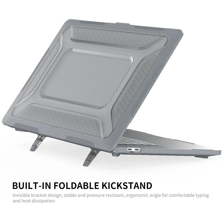 Enkay Hat Prince 3-in-1 Против Скребки Подставки Для MacBook Pro 16-дюймовый (2019) A2141 (версия Сша), Оболочка Для Ноутбука Hard PC с Пленкой Для Клавишных TPU + Anti-Dust Plants - Серый