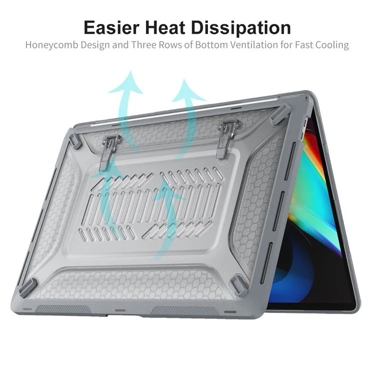 Enkay Hat Prince 3-in-1 Против Скребки Подставки Для MacBook Pro 16-дюймовый (2019) A2141 (версия Сша), Оболочка Для Ноутбука Hard PC с Пленкой Для Клавишных TPU + Anti-Dust Plants - Серый
