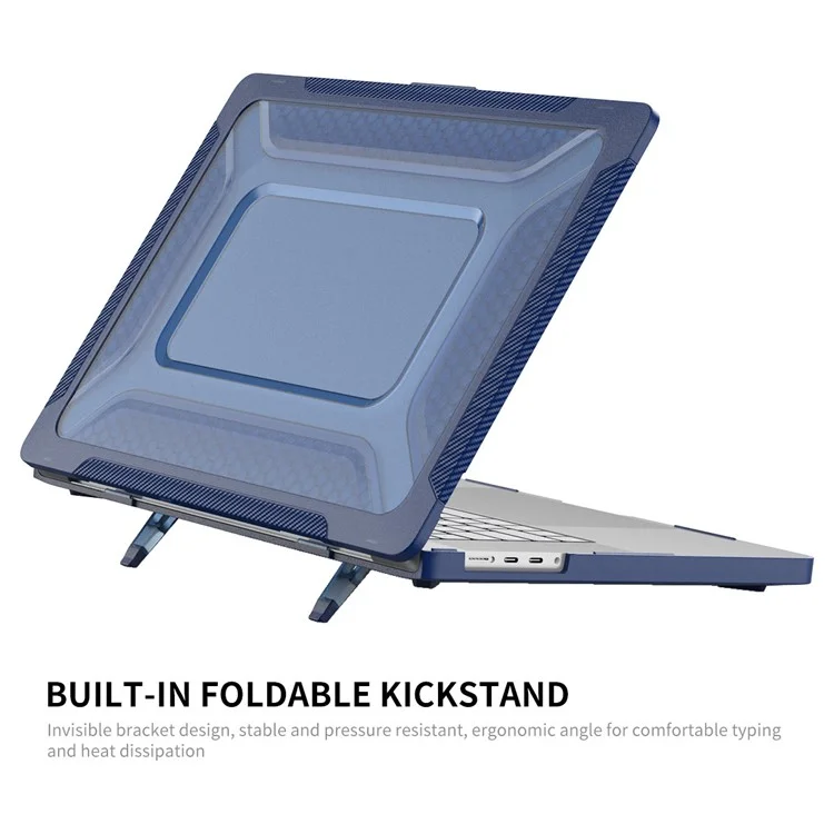 Enkay Hat Prince Per MacBook Pro 14 Pollici (2021) A2442 (versione Statunitense) PC Hard Kickstand Cover Per Computer Portatili da 3 in 1 Case Con Pellicola Tastiera TPU + Plugne Anti-poltini - Blu