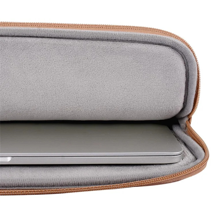 CANVASARTISAN L38-T0621 14-Inch Notebook Computer Bag Laptop Protection Sleeve Super Thin PU Leather Carrying Handbag with Small Pouch - Grey