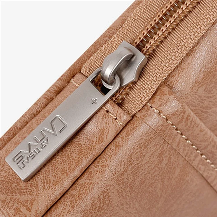 CANVASARTISAN L38-T0621 14-Inch Notebook Computer Bag Laptop Protection Sleeve Super Thin PU Leather Carrying Handbag with Small Pouch - Grey