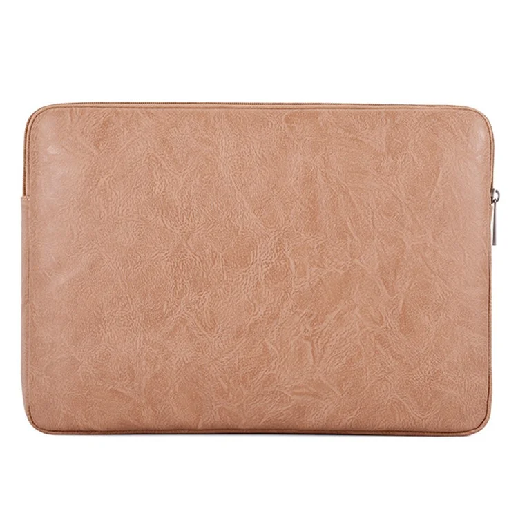 CANVASARTISAN L38-T0621 14-Inch Notebook Computer Bag Laptop Protection Sleeve Super Thin PU Leather Carrying Handbag with Small Pouch - Grey