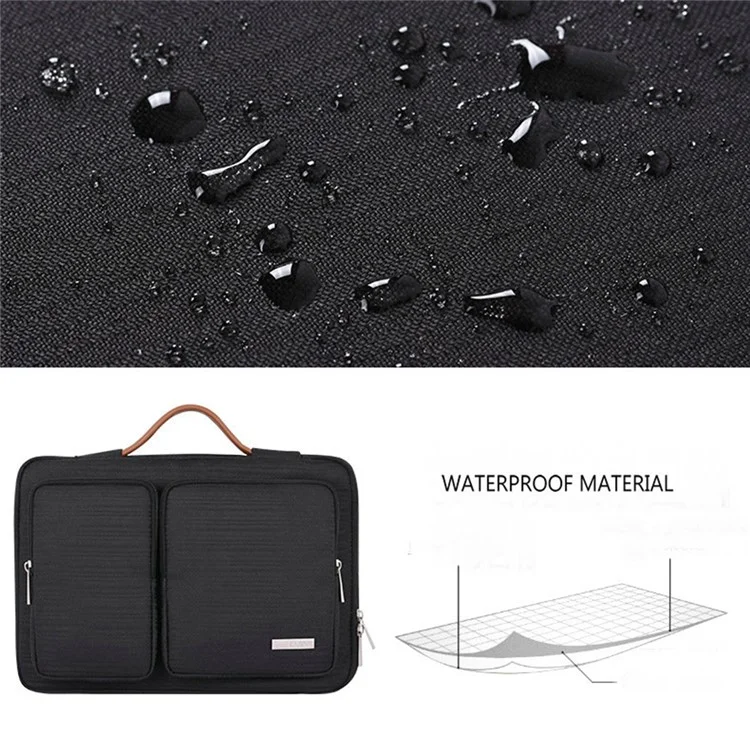 Canvasartisan K28-22 Portable Sleeve Borse Laptop Slim Case Con 2 Buste / Maneggiare Cinghia Per Una Custodia da Trasporto a Prova di Shock da 15 Pollici - Nero