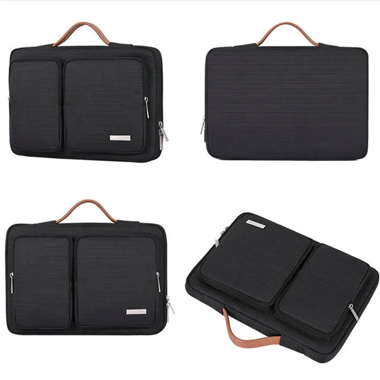 Canvasartisan K28-22 Portable Sleeve Borse Laptop Slim Case Con 2 Buste / Maneggiare Cinghia Per Una Custodia da Trasporto a Prova di Shock da 15 Pollici - Nero