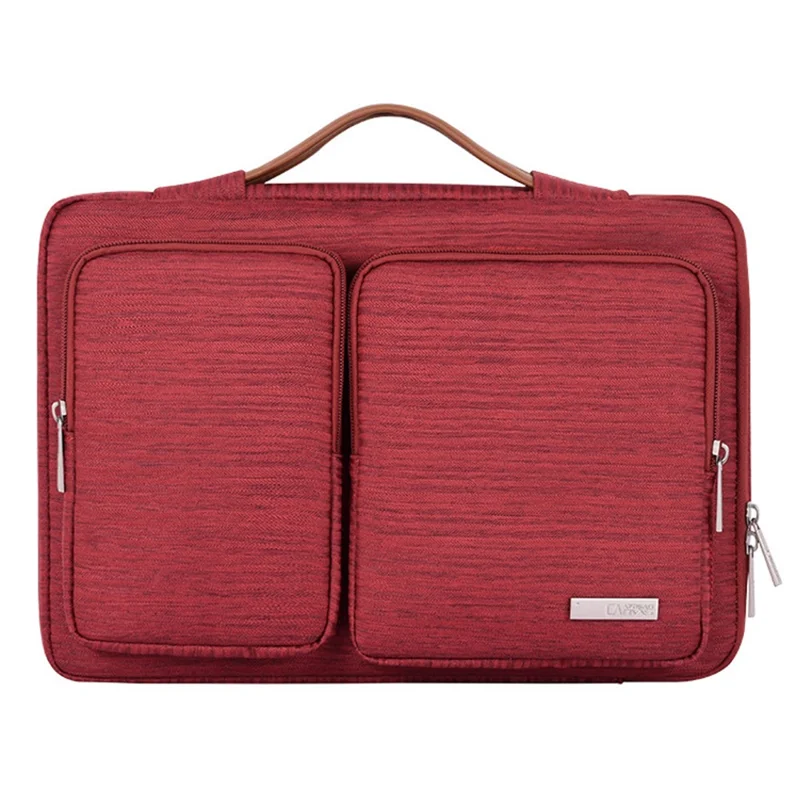 CANVASARTISAN K28-22 Portable Sleeve Bag Splashproof Laptops Slim Case with 2 Pouches / Handle Strap for 15 inch Notebook Shockproof Carrying Case - Red