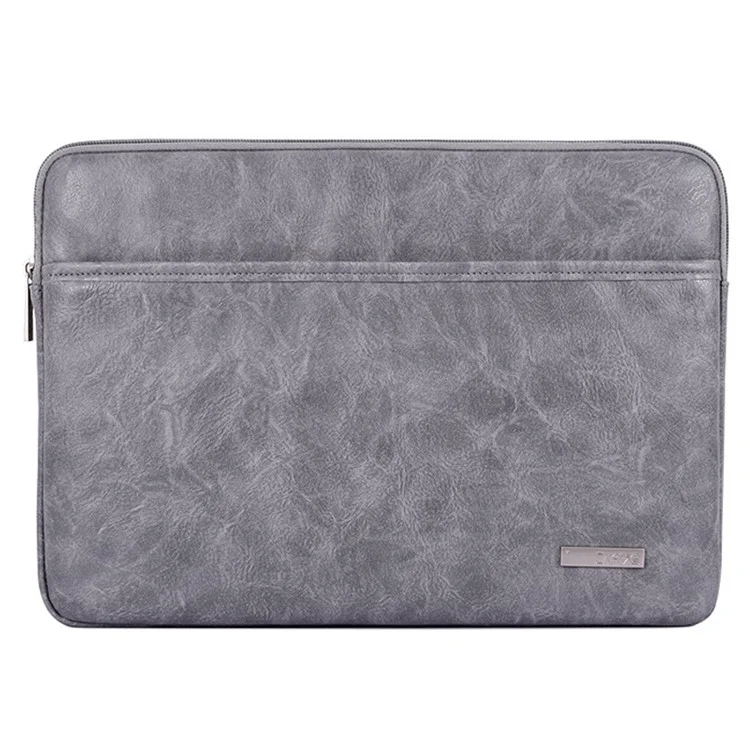 CANVASARTISAN  L38-T06 PU Leather Sleeve Bag for 12 inch Laptop Portable Carrying Case Shockproof Notebook Protector - Grey