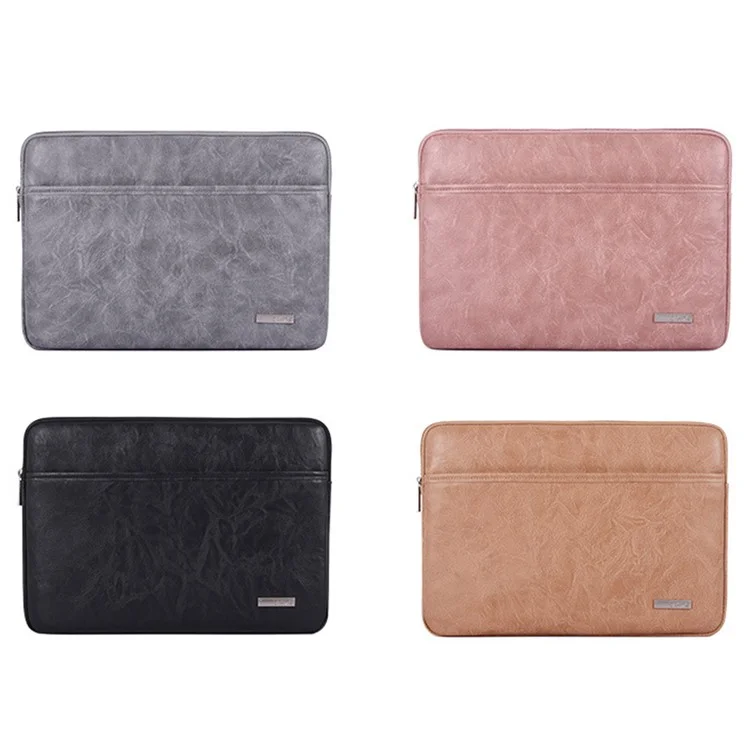 CANVASARTISAN  L38-T06 PU Leather Sleeve Bag for 12 inch Laptop Portable Carrying Case Shockproof Notebook Protector - Grey