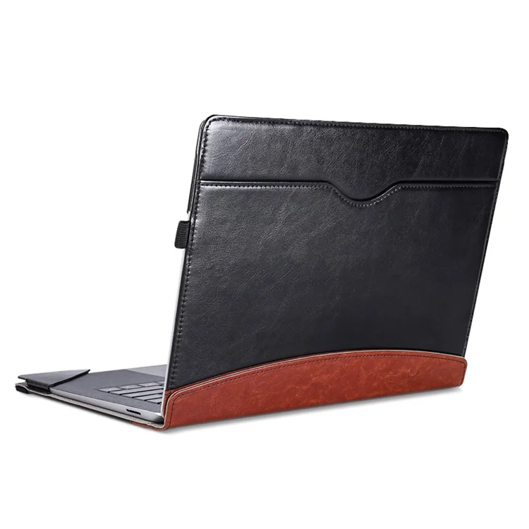 Pour L'ordinateur Portable Microsoft Surface 1 / 2 / 3 / 4 13,5 Pouces PU Cuir PU Close Magnétique Sac de Transport Portage Portable Portable Protecteur Avec Porte-stylo - le Noir / Brun
