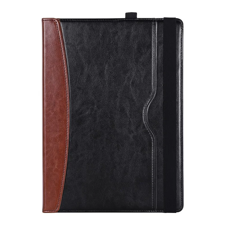 Pour L'ordinateur Portable Microsoft Surface 1 / 2 / 3 / 4 13,5 Pouces PU Cuir PU Close Magnétique Sac de Transport Portage Portable Portable Protecteur Avec Porte-stylo - le Noir / Brun