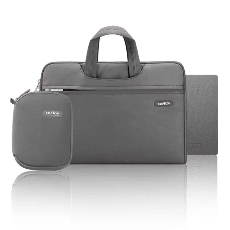 Borsa da Trasporto Portatile Copton Per Laptop da 13-14 Pollici Anti-Scratch Notebook Nylon Sleeve Borse Con Cinturino a Manico / Piccola Borsa - Grigio