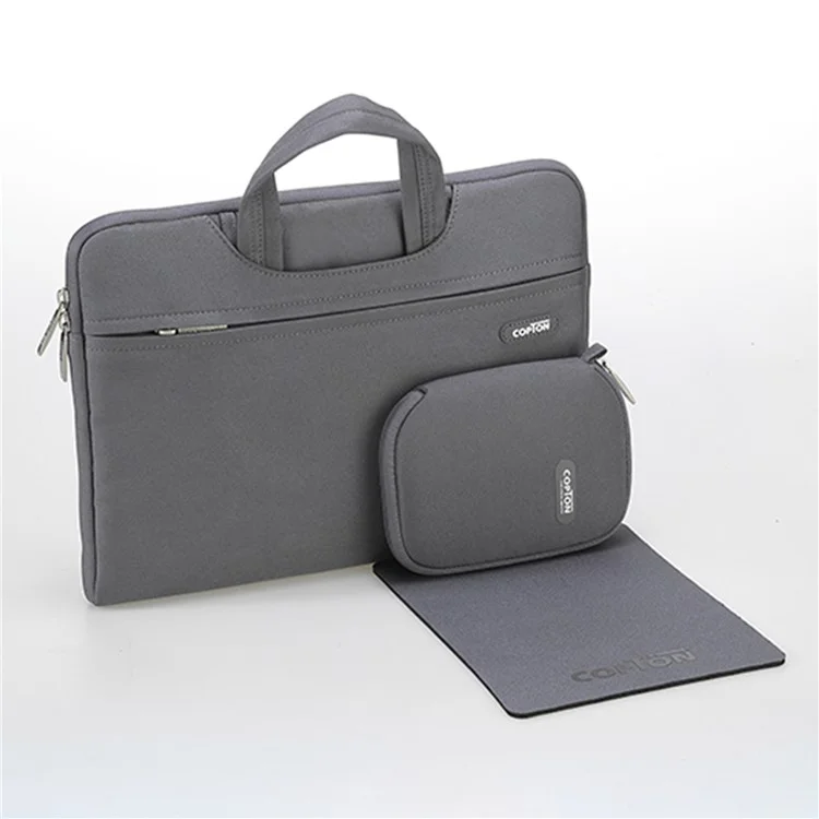 Borsa da Trasporto Portatile Copton Per Laptop da 13-14 Pollici Anti-Scratch Notebook Nylon Sleeve Borse Con Cinturino a Manico / Piccola Borsa - Grigio