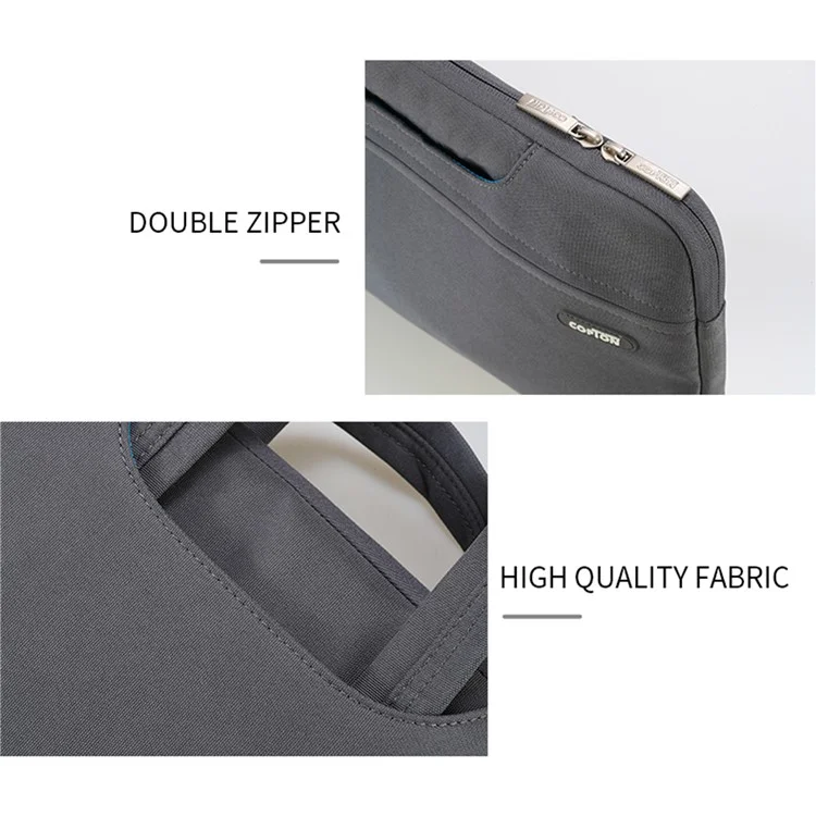 Borsa da Trasporto Portatile Copton Per Laptop da 13-14 Pollici Anti-Scratch Notebook Nylon Sleeve Borse Con Cinturino a Manico / Piccola Borsa - Grigio