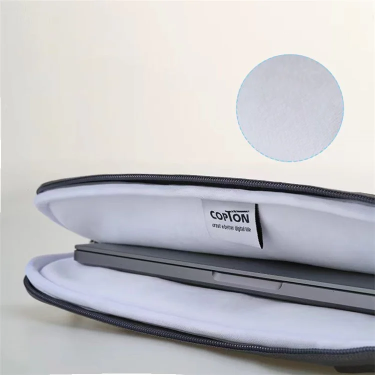 Borsa da Trasporto Portatile Copton Per Laptop da 13-14 Pollici Anti-Scratch Notebook Nylon Sleeve Borse Con Cinturino a Manico / Piccola Borsa - Grigio
