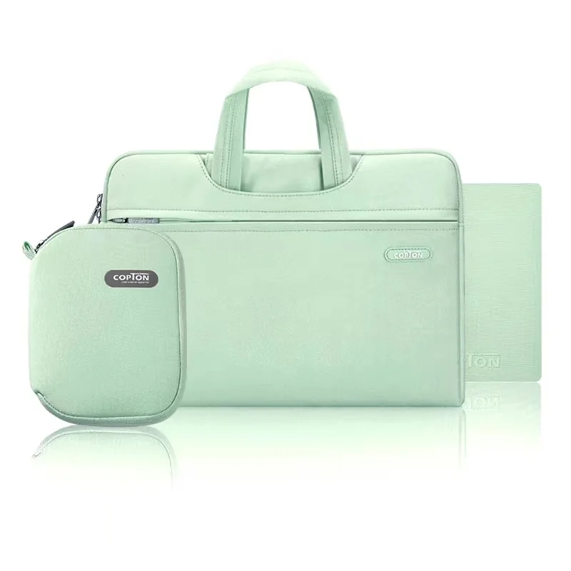 COPTON Portable Carrying Bag for 13-14-inch Laptops Anti-Scratch Notebook Nylon Sleeve Bag with Handle Strap / Small Bag - Green
