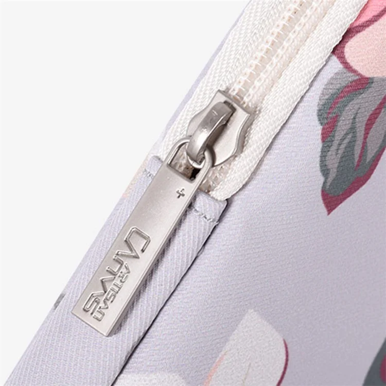CANVASARTISAN H40-B01 Rose Pattern Printed Laptop Case 12-inch Laptop Sleeve Shockproof Protection Computer Carrying Bag Protective Briefcase - Black