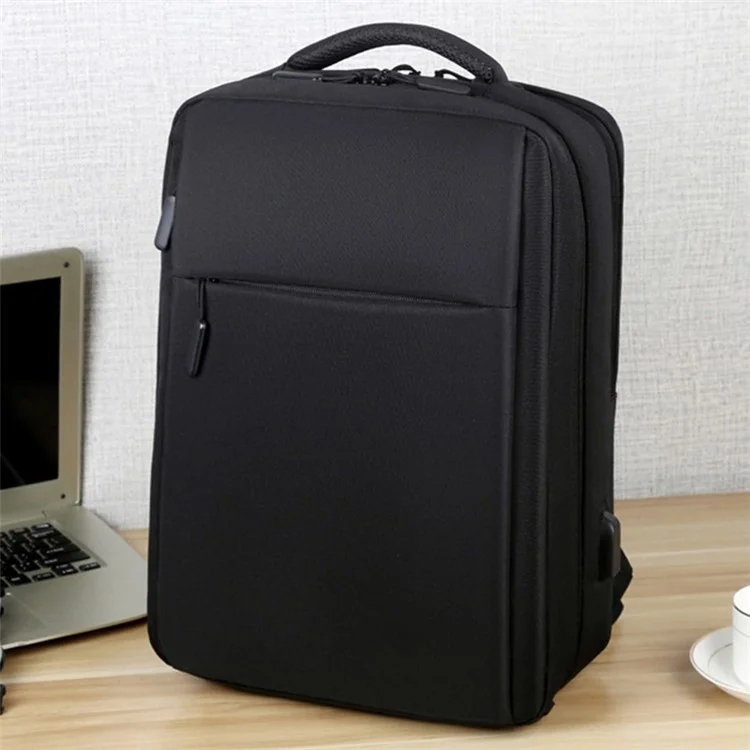 1106 Large Capacity Dual Layer Laptop Backpack Business Travel Shoulder Bag Rucksack with USB Charging Port
