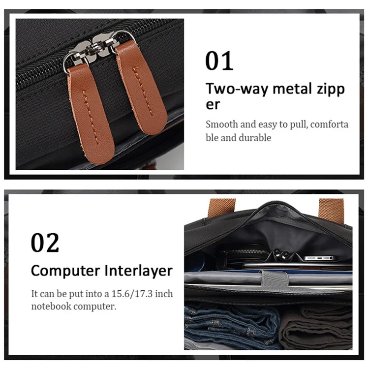 COOLBELL 15.6-Inch Laptop Backpack Shoulder Bag Business Briefcase Messenger Bag Travel Handbag Notebook Computer Carrying Bag - Grey