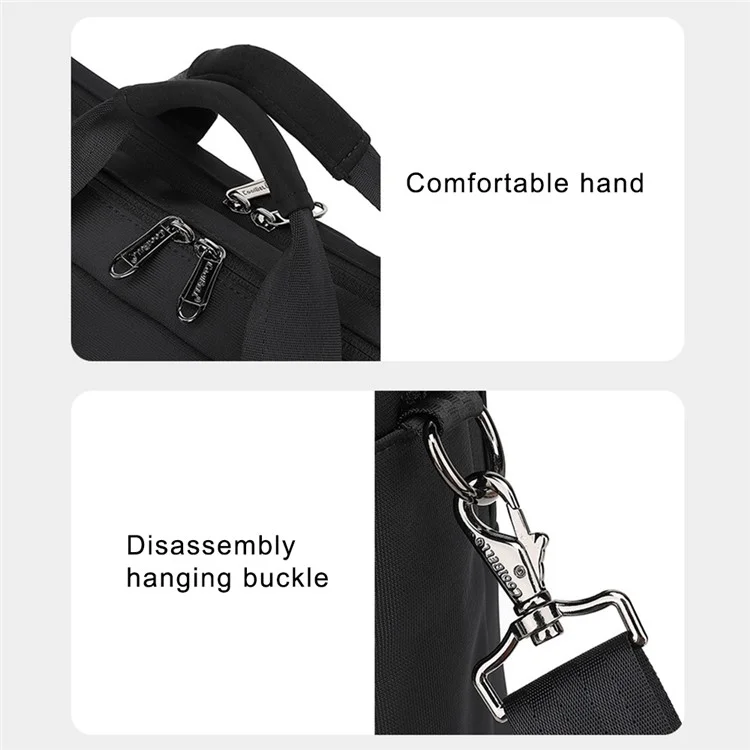 COOLBELL CB-2120 Large Capacity 15.6'' Notebook Computer Bag Tote Hand Bag Messenger Shoulder Crossbody Bag Laptop Business Briefcase - Black