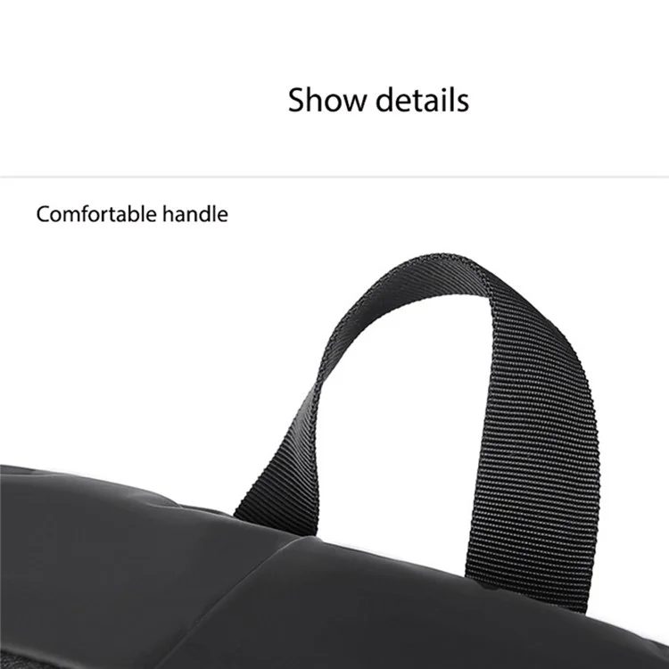15.6-inch Laptop Backpack Large Capacity Men Daypack Rucksack for Travel Business - Black
