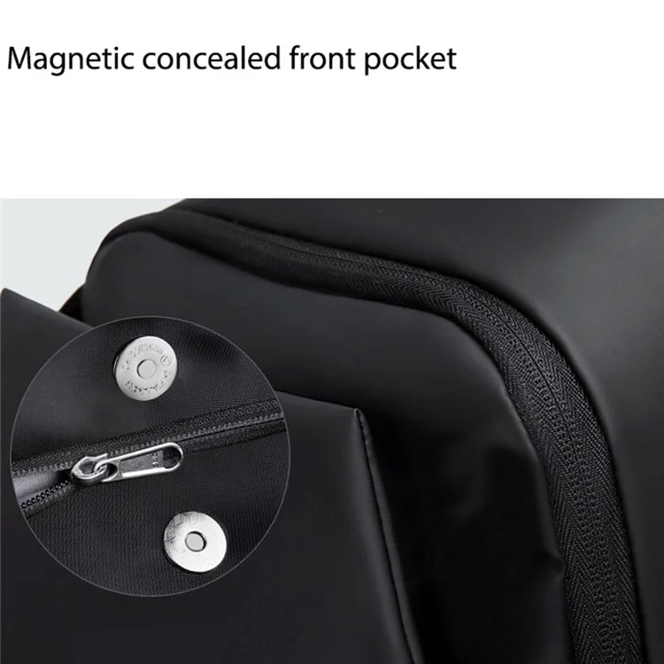 15.6-inch Laptop Backpack Large Capacity Men Daypack Rucksack for Travel Business - Black
