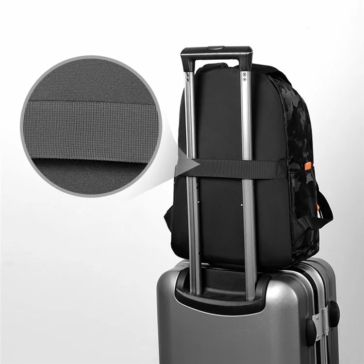 Mochila Impermeável Camuflada para Homens, Bolsa de Viagem para Laptop de 14 Polegadas, Bolsa de Ombro Dupla - Preta