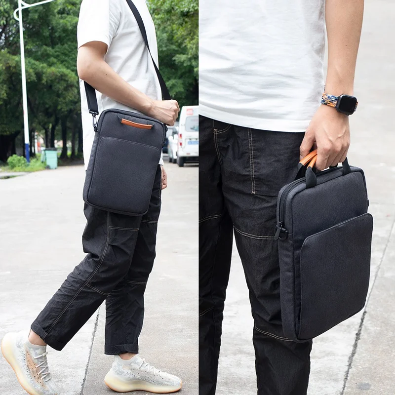 MA483 13.3-inch Laptop Bag Waterproof Tablet Sleeve Shoulder Bag Anti-scratch Handbag (Double Handle) - Blue