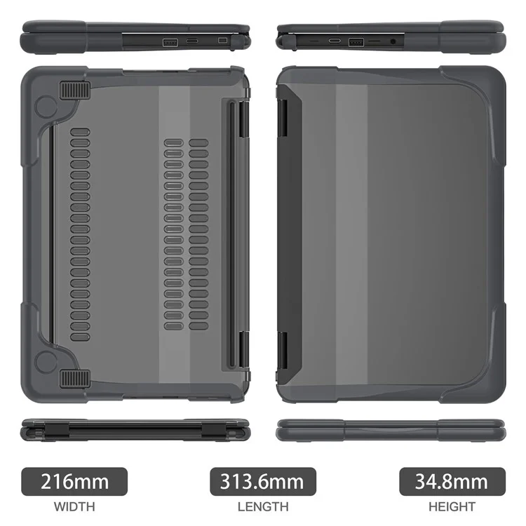 Para Dell Chromebook 11,6 polegadas 3100 / 3110 PC+TPU Laptop Case Anti-scratch Notebook Computer Upper+Lower Cover