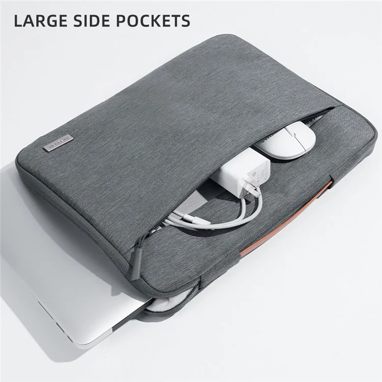 MELCOU 14.2-inch Waterproof Fabric Laptop Sleeve Bag Shockproof Notebook Carrying Bag - Grey