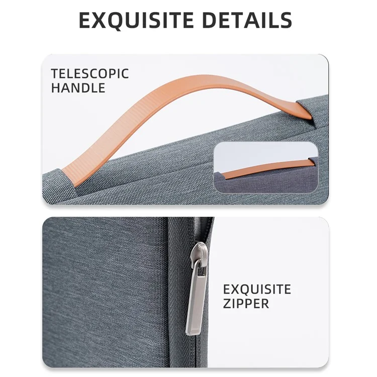 MELCOU 14.2-inch Waterproof Fabric Laptop Sleeve Bag Shockproof Notebook Carrying Bag - Grey