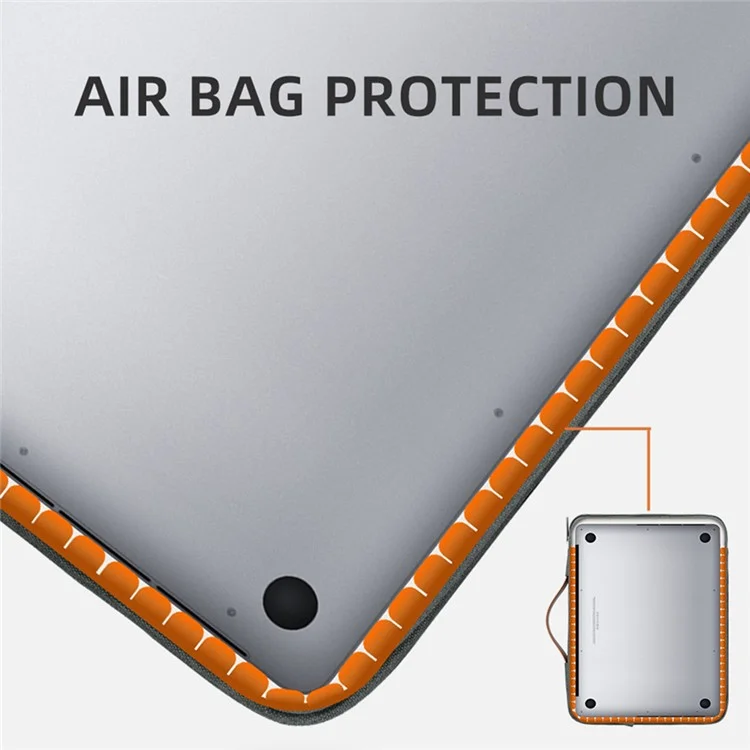 MELCOU 14.2-inch Waterproof Fabric Laptop Sleeve Bag Shockproof Notebook Carrying Bag - Grey