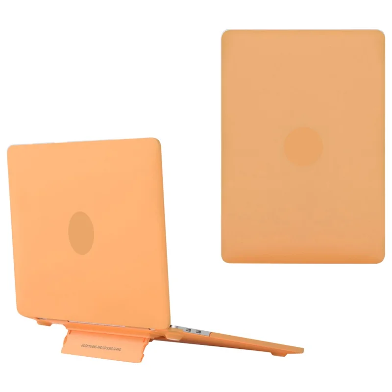 For MacBook Pro 14 inch (2026) A3427 A3426 / (2025) A3434 A3112 A3185 A3401 / (2024) A2918 A2992 / (2023) A2779 / (2022) / (2021) A2442 Matte PC Case Anti-Scratch Protective Laptop Cover with Kickstand - Yellow