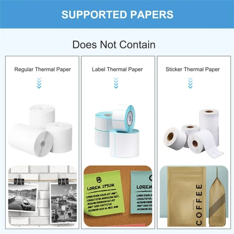 C17 Portable Mini Printer Pocket Bluetooth-compatible Thermal Printer Inkless Printing Gift for Label Receipt Photo Notes Study - White