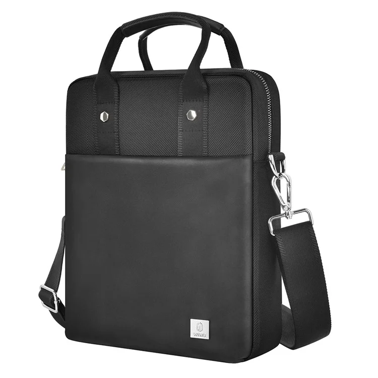 WIWU Hali Vertikale Lagertasche 14-Zoll Laptop-Handtasche Umhängetasche Polyester+PU-Leder Messenger Tragetasche