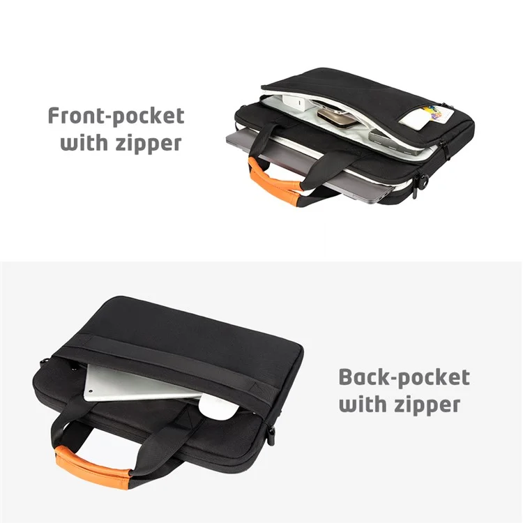 MA532 15-15.6 Inch Laptop Handbag Polyester+Fleece Notebook Computer Shoulder Bag Business Messenger Tote Bag