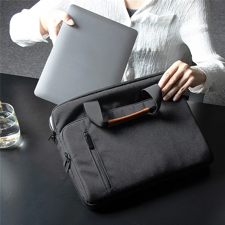 MA532 15-15.6 Inch Laptop Handbag Polyester+Fleece Notebook Computer Shoulder Bag Business Messenger Tote Bag