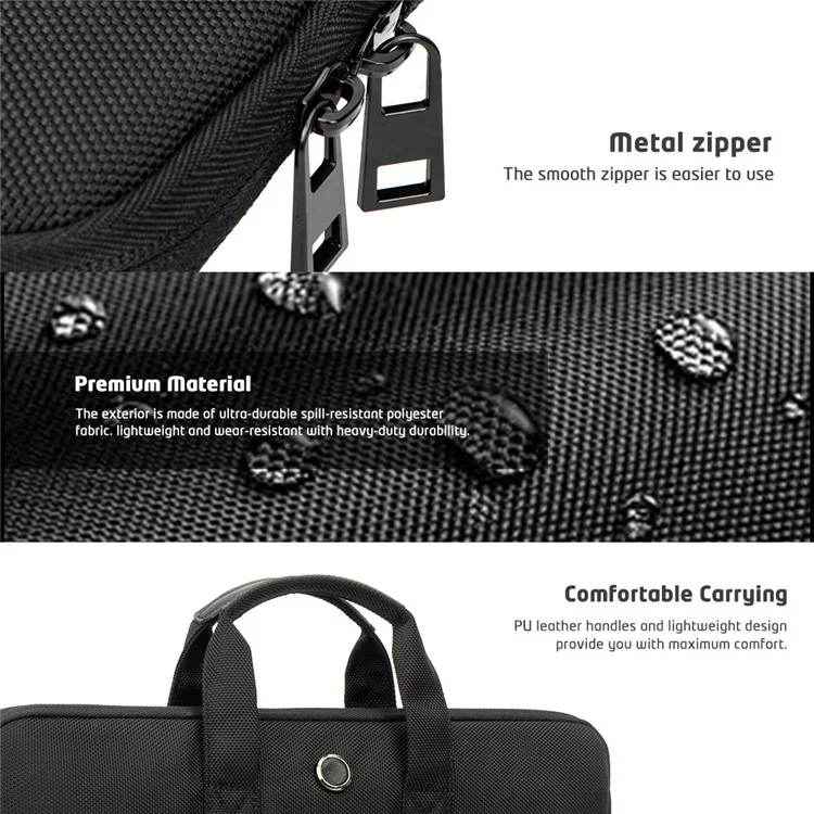 MA557 Polyester Portable Carrying Bag for 13-14" Laptops Anti-Scratch Zippered Sleeve Bag with Handle Strap