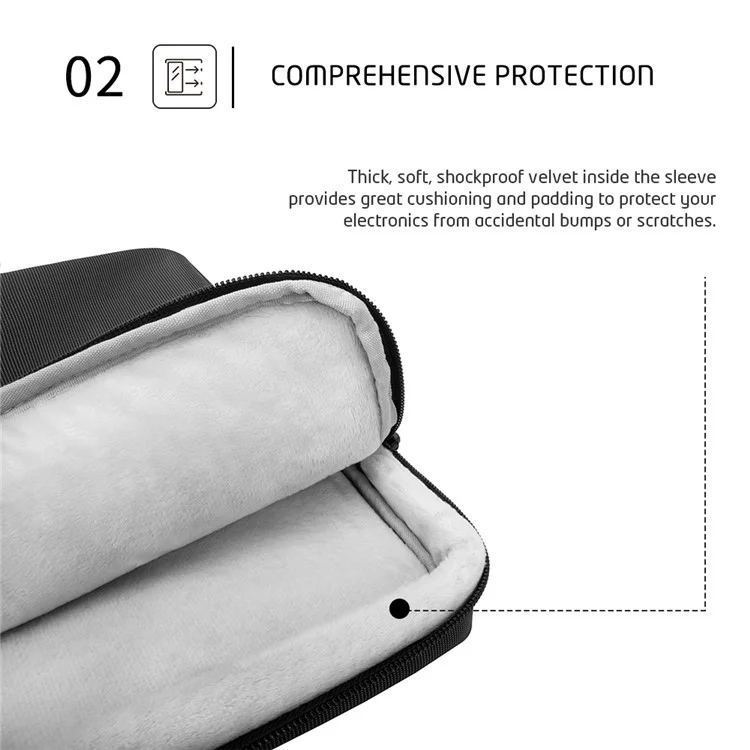 MA536 15-15.6 Polegadas Bolsa de Computador Portátil de Poliéster + Fleece Notebook Bolsa de Ombro Mensageiro de Negócios Bolsa de Transporte