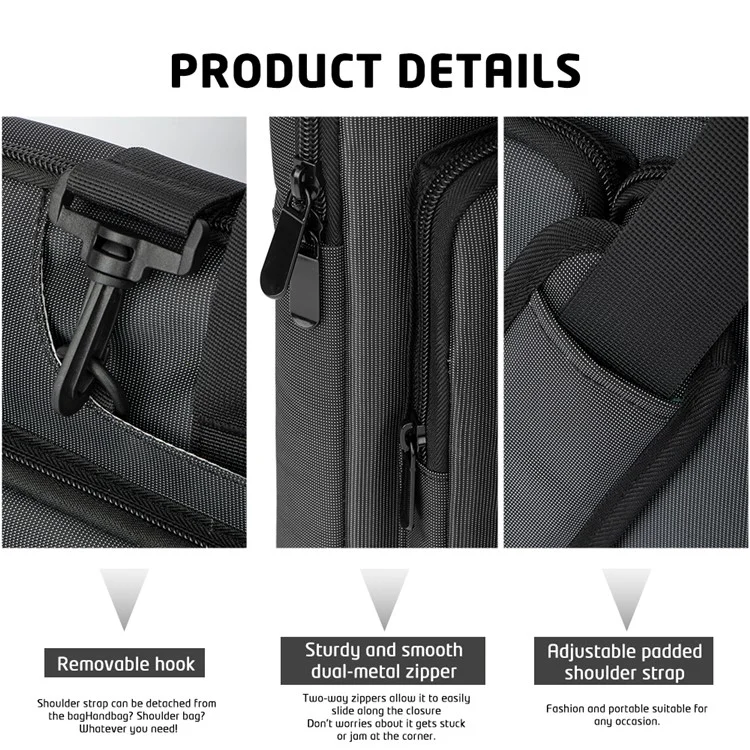 MA536 15-15.6 Polegadas Bolsa de Computador Portátil de Poliéster + Fleece Notebook Bolsa de Ombro Mensageiro de Negócios Bolsa de Transporte