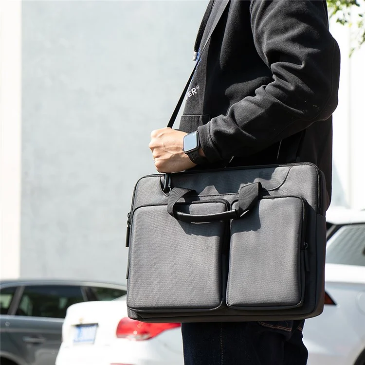MA536 15-15.6 Polegadas Bolsa de Computador Portátil de Poliéster + Fleece Notebook Bolsa de Ombro Mensageiro de Negócios Bolsa de Transporte
